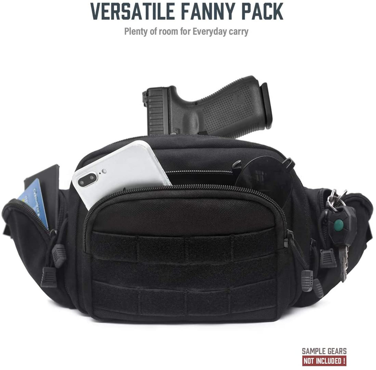 Tactical Concealed Carry Fanny Pack Holster for Byrna with Ammo