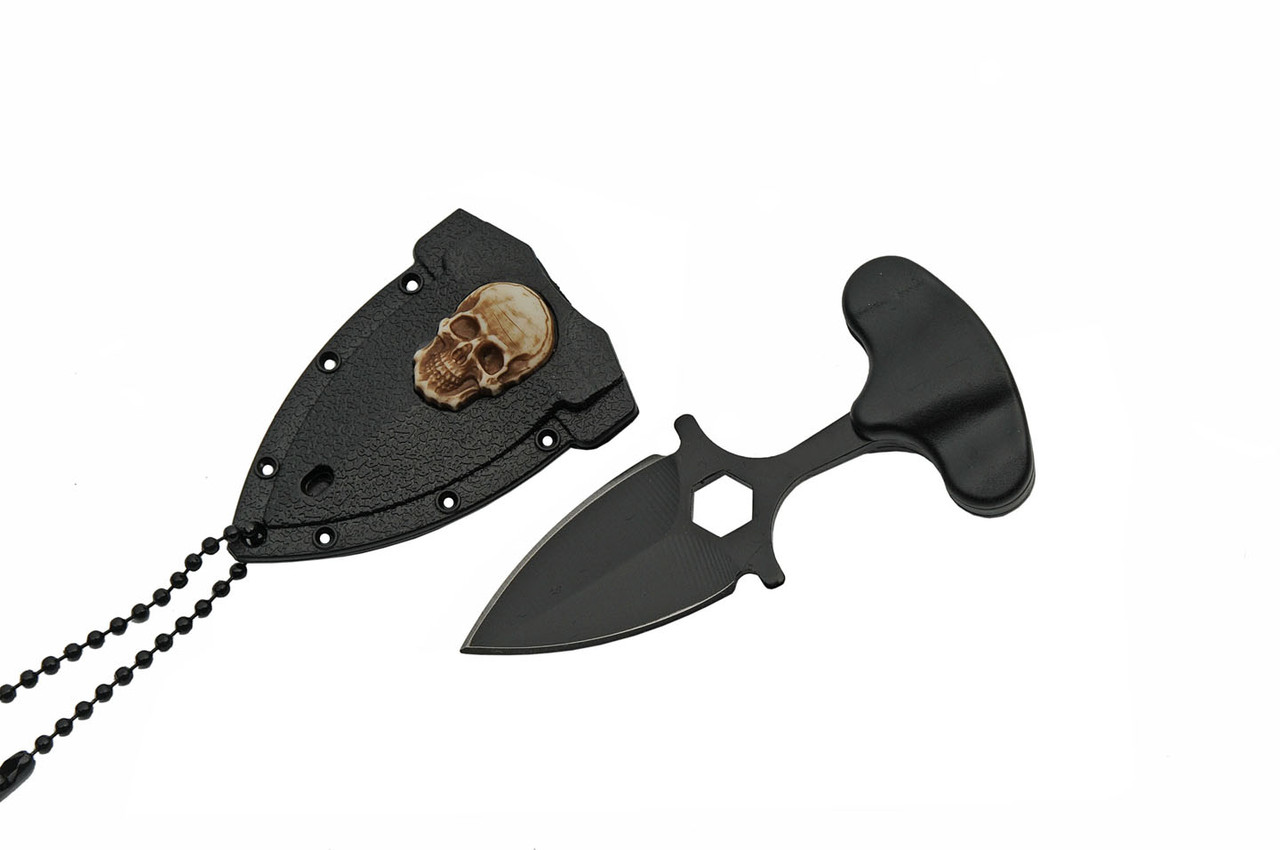 Tactical Skull Push Dagger Necklace J&L Self Defense Products