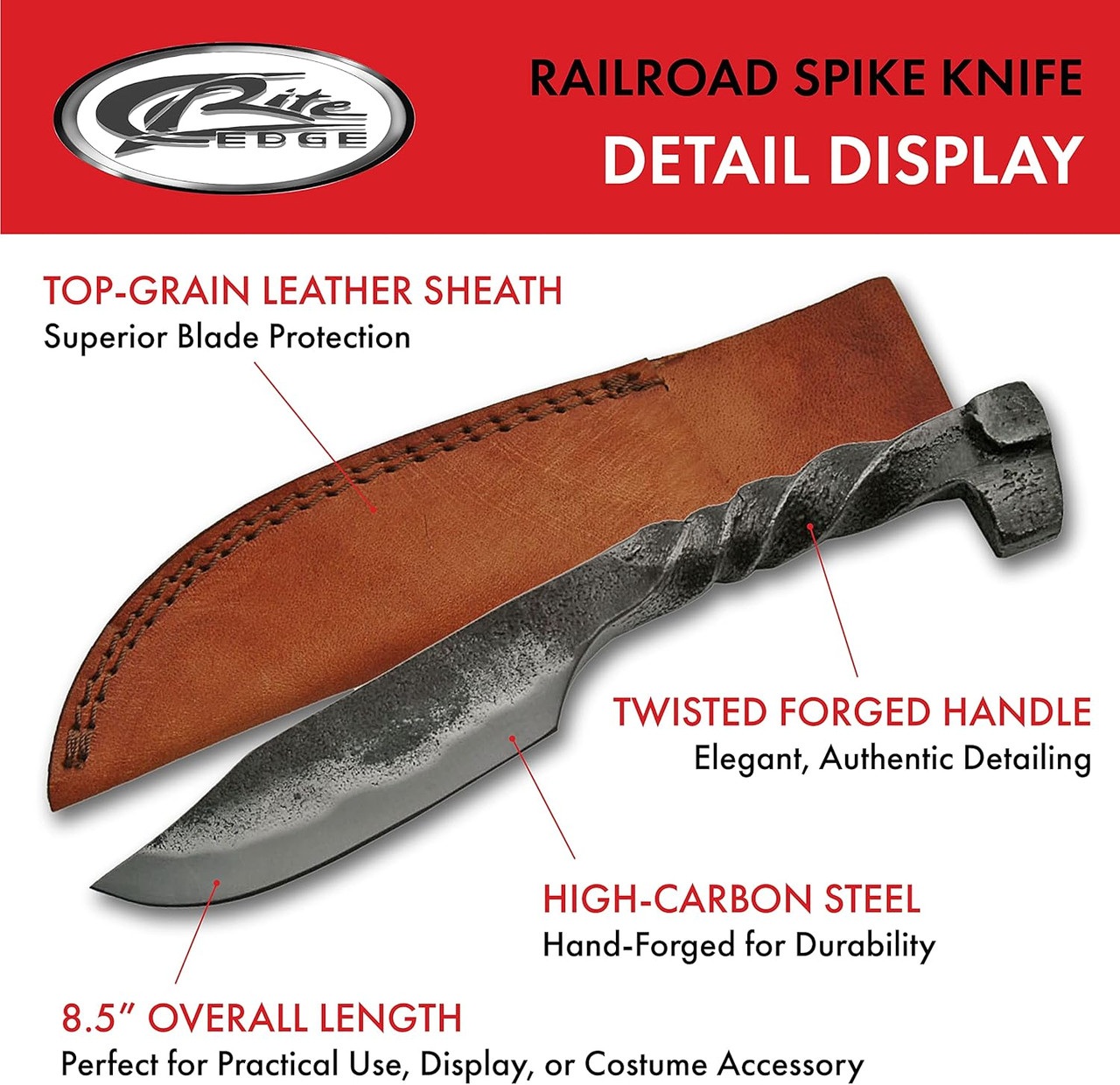 Railroad Spike Knife with Sheath