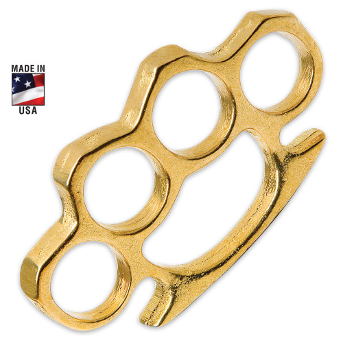 Solid brass knuckle paperweight made in USA polished 8 oz heavy duty desk display