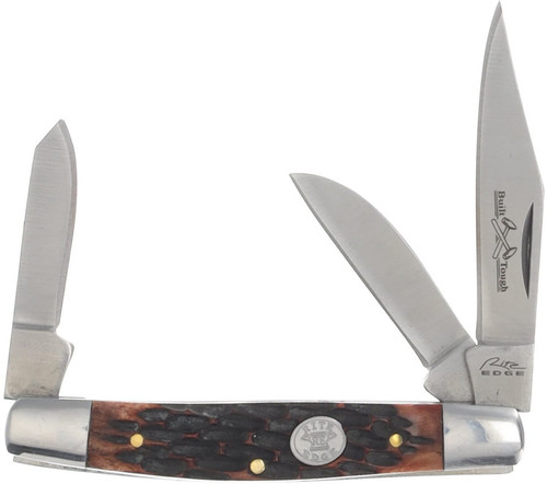 210574-BX  Rite Edge 3-Blade Brown Jigged Bone Stockman Folding Knife