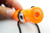 7-IN-1 Orange Survival Whistle with LED Flashlight