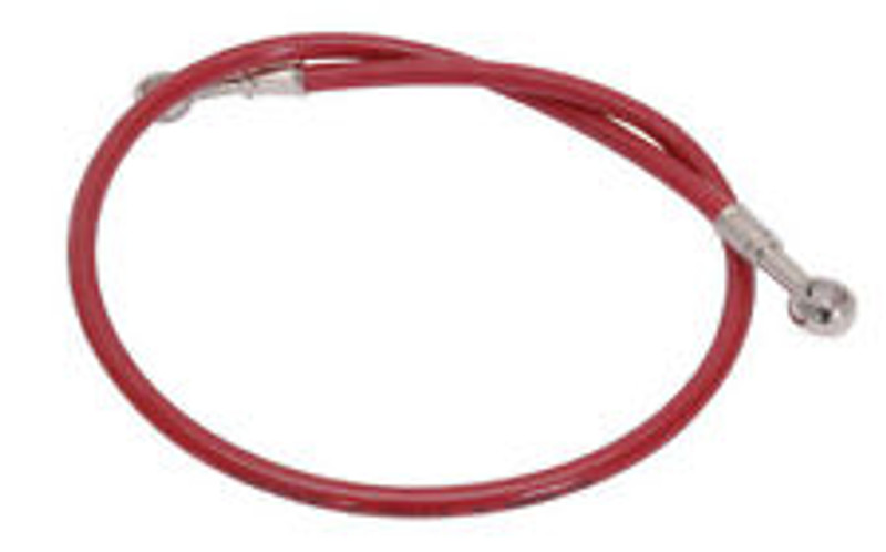 Red Hose & Stainless Gold Banjos Pro Braking PBR2811-RED-GOL Rear Braided Brake Line 