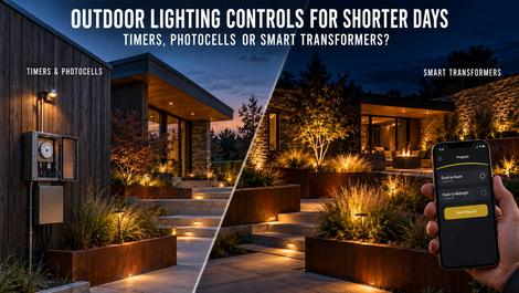 Outdoor Lighting Controls for Shorter Days: Timers, Photocells or Smart Transformers?