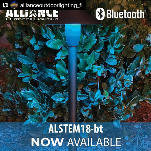 Alliance - 18 BT Controlled LED Color Stem Riser - Aged Brass