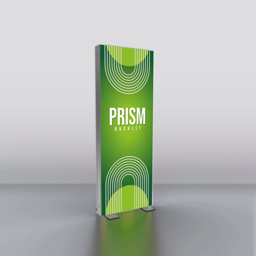 Prism 34 inch portable backlit trade show banner stand
