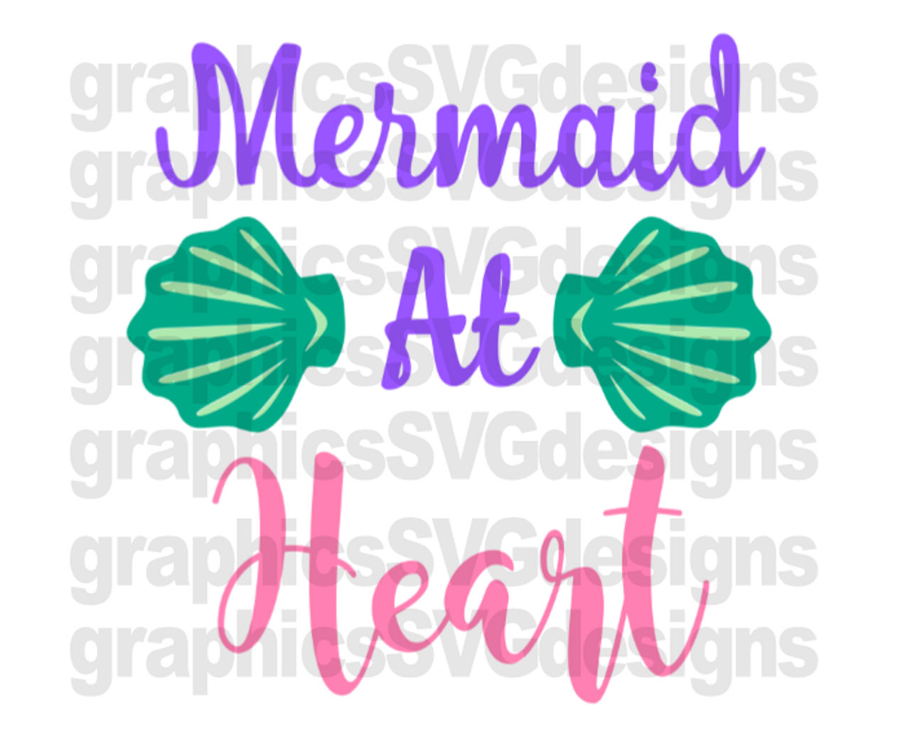 Download Mermaid At Heart Digital Download Svg Dxf Png Cutting File