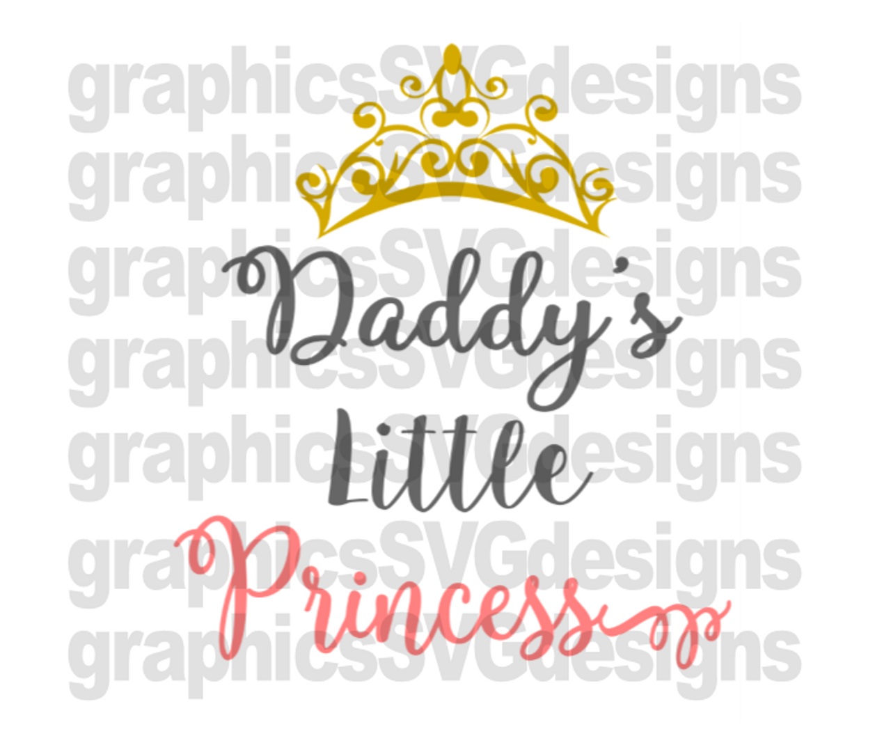 Download Daddy S Little Princess Digital Download Svg Dxf Png Cutting File