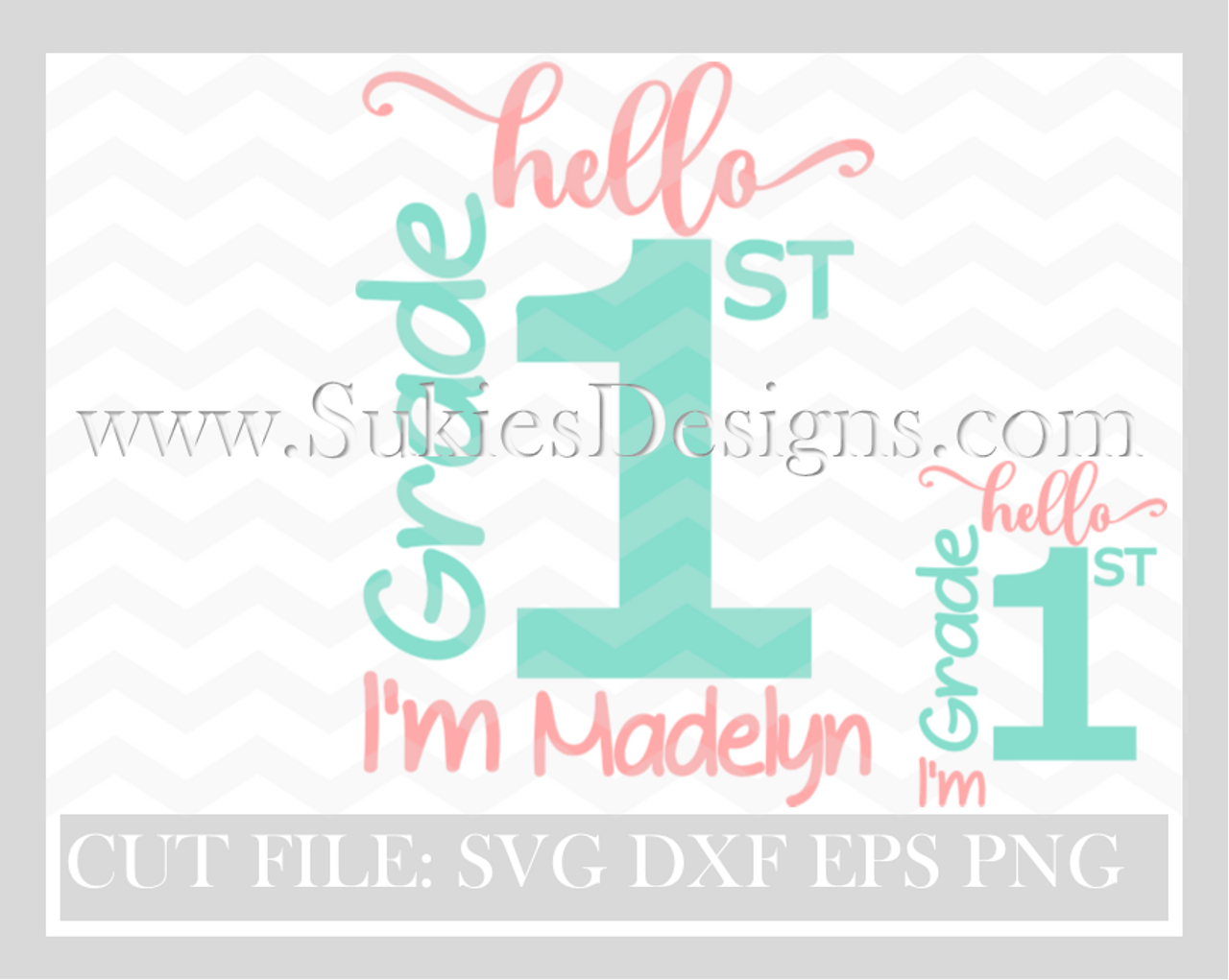 Hello 1st Grade Svg Dxf Png Eps Sukie S Designs