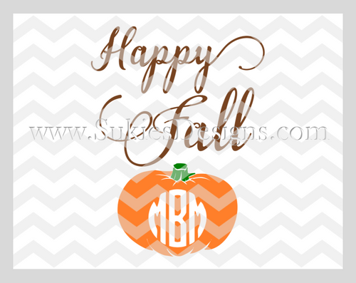 Happy Fall Monogram DIGITAL DOWNLOAD- SVG,DXF,PNG Happy Fall Monogram DIGITAL DOWNLOAD- SVG,DXF,PNG