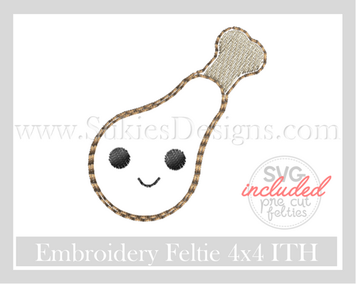 Turkey Leg Feltie Machine Embroidery Design Turkey Leg Feltie Machine Embroidery Design