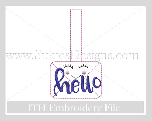 Hello Key Fob File Machine Embroidery Design Hello Key Fob File Machine Embroidery Design