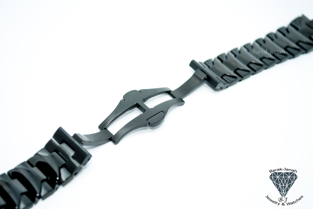 Stainless Steel Metal Bracelet Watch Band Black Plated (Set of 5 End  Pieces) Fits 20mm-24mm