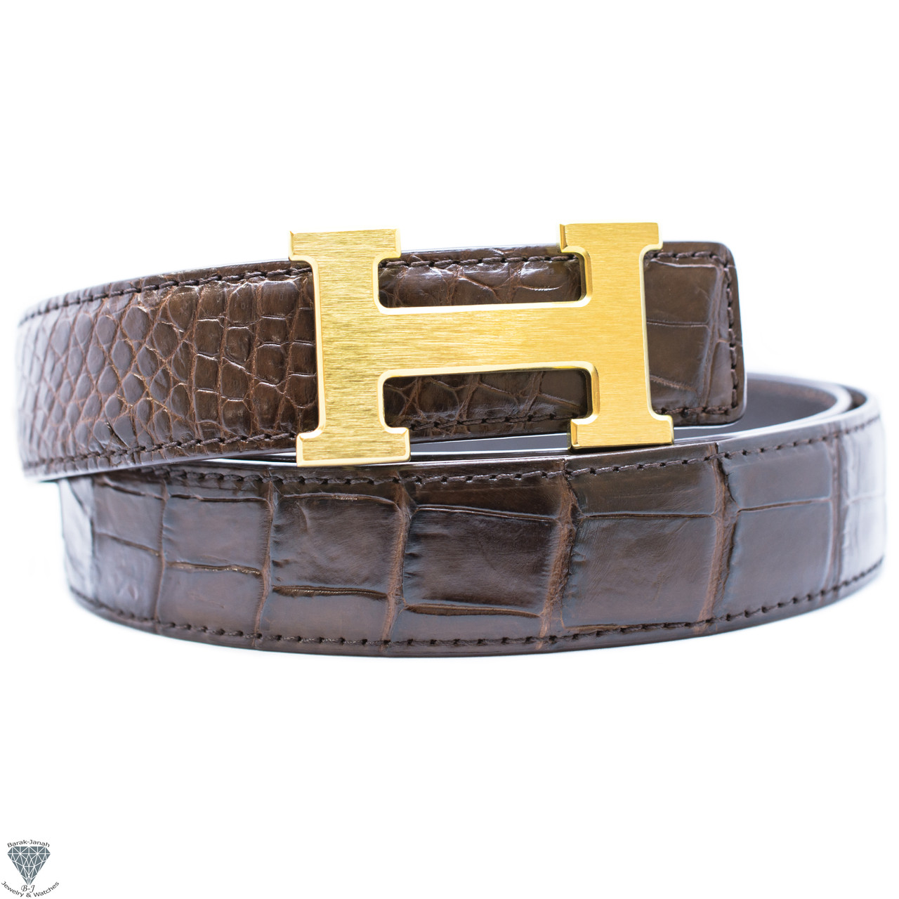 RED Genuine Alligator Crocodile Leather Handmade Belt Hermes