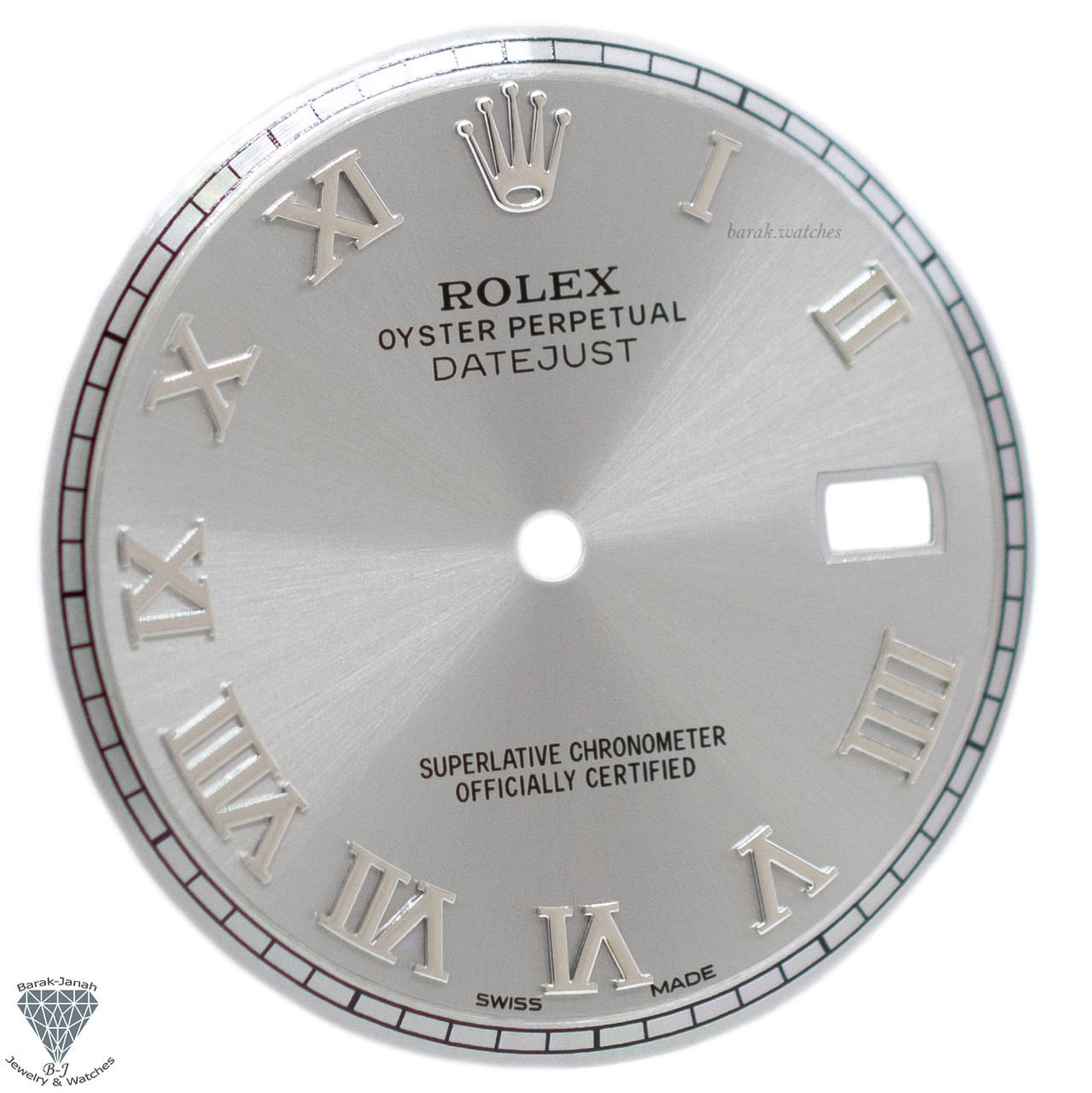 Silver Roman Dial For Rolex Datejust 36mm 1601 Non-Quickset