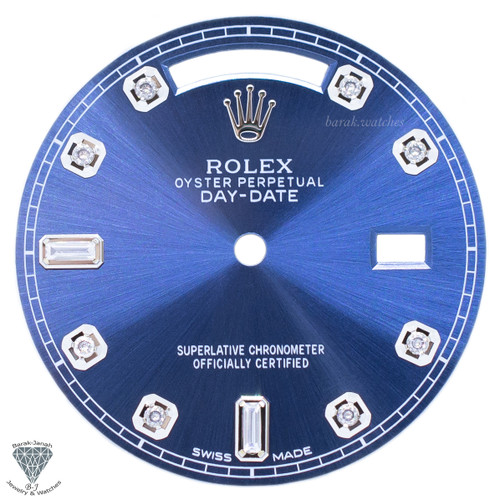 Blue Baguette Diamond Dial For Rolex Day-Date 36mm 118239 - Rolex Dial