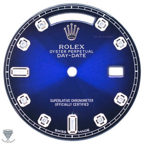 Dark Blue Baguette Dial For Rolex Day-Date 36mm 18239 118239 - Rolex Dial 