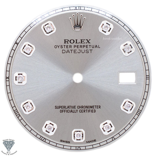 Custom Silver Diamond Dial For Rolex Datejust 36mm 1601 Non-Quickset