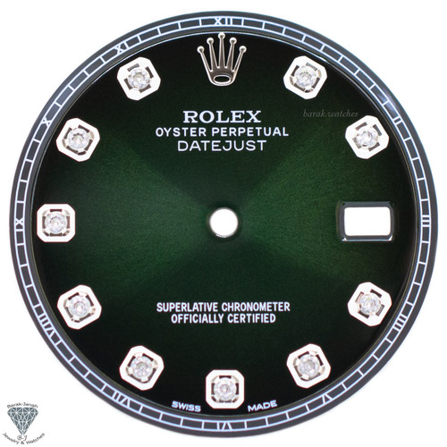 Custom Dark Green Diamond Dial For Rolex Datejust 36mm 1601