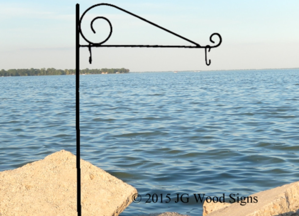 Wrought Iron Outdoor Sign Holder Stand JGWoodSigns