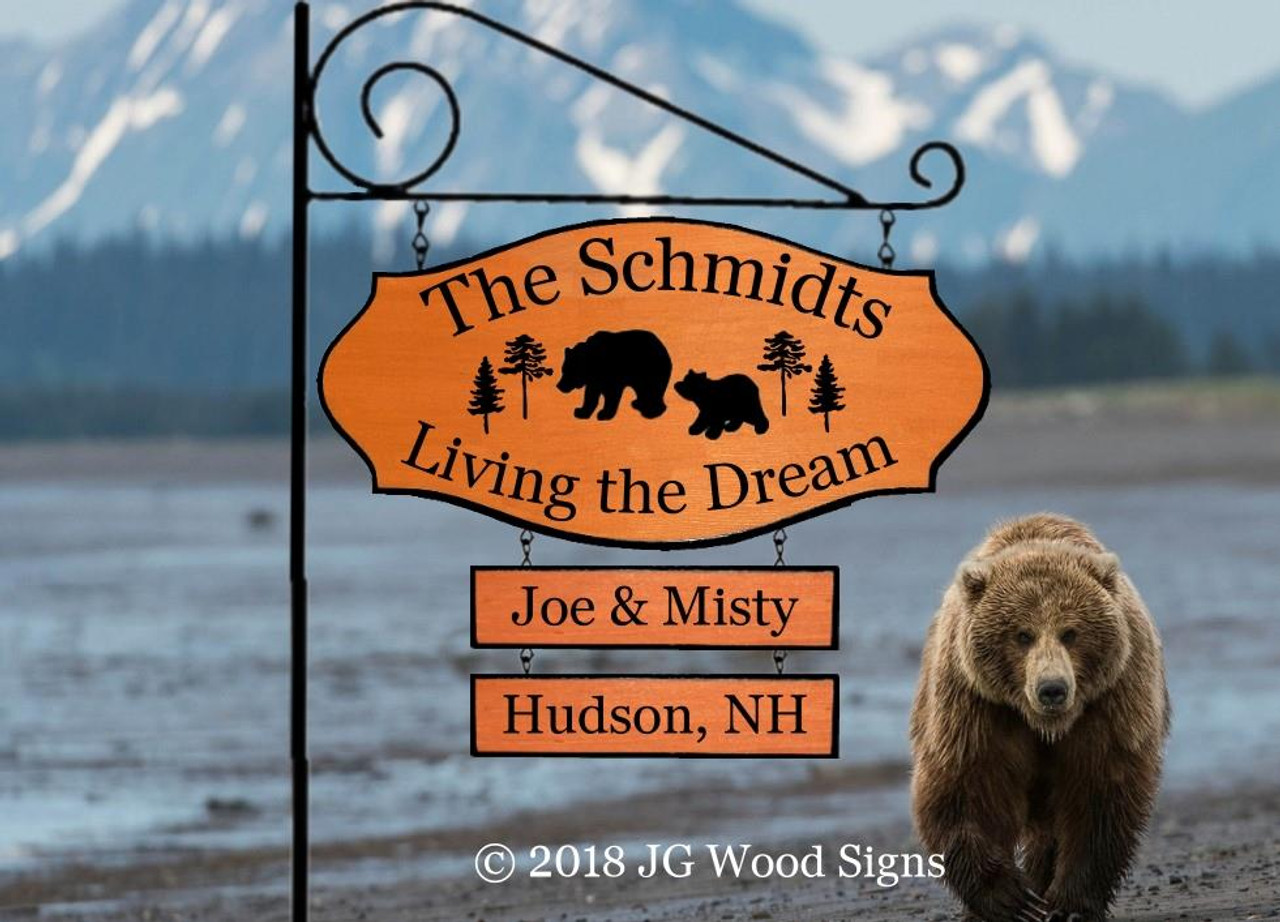 Bear Cabin Signs For Your Cottage Campsite Camper Cabin