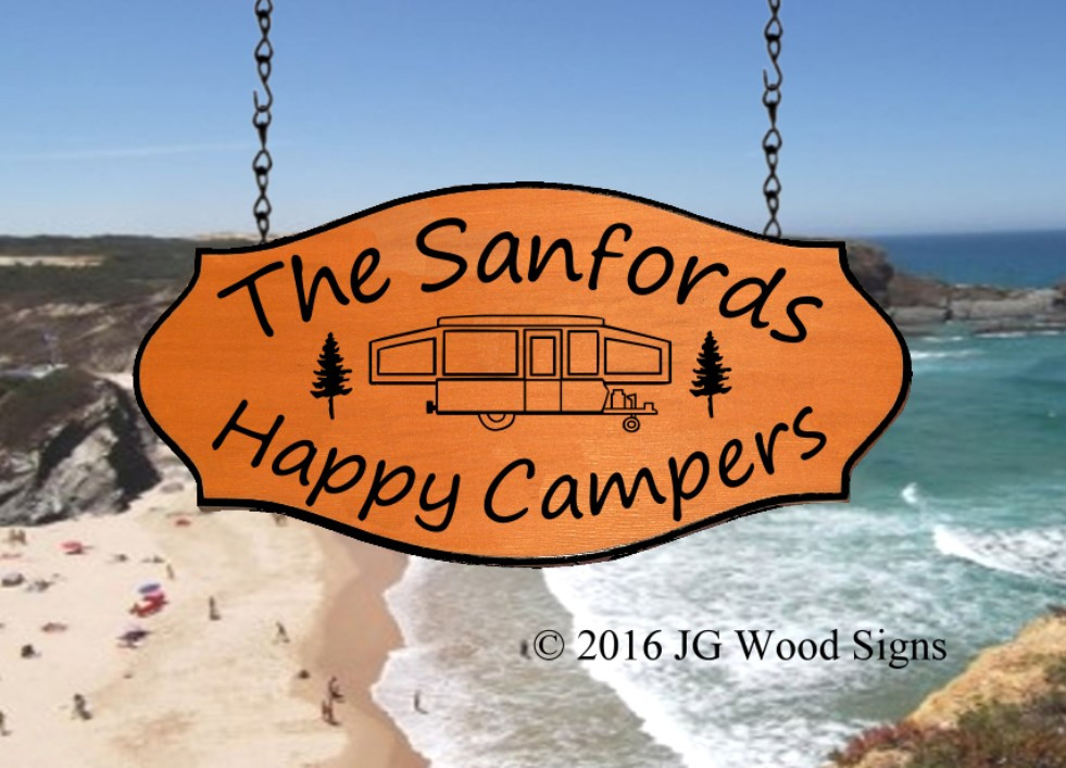 Caravan サイン入り 販促ポスター B2 Wander Around Camping Signs Carved Wood by JGWoodSigns Choose your RV
