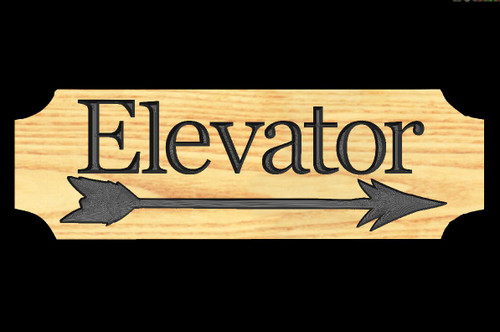 Special Order -  Double Sided Wood Carved Sign - Elevator