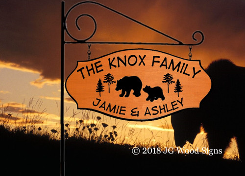 Custom Camp Signs Bears Pine Trees Nature at it's finest