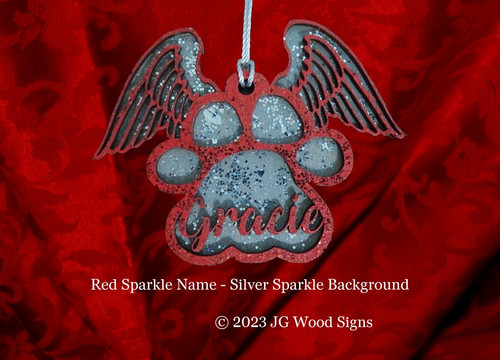 Angel Wing Dog Name Ornament