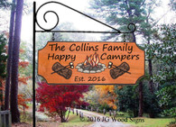 Wooden Campsite Name Camping Sign