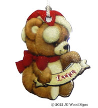 Bear with Name Christmas Ornaments Gift Red Etsy Layerd Wood JGWoodSigns Ornament B5