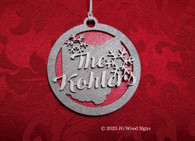 State of Ohio Christmas Ornament Family Name