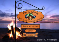 Camping Custom Carved Sign Family Name  JGWoodSigns TimAnne