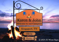 Wood Signs Campers Sign Carved JGWoodSigns Our Happy Place KarenJohn