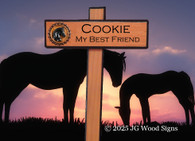 Pet Marker Memorial Cross Horse Custom Wood Sign  JG Wood Signs Cemetery Cookie