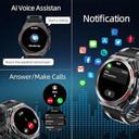 Smartwatch Militar para Hombres - Pantalla Táctil HD 1.52'' Reloj Inteligente - Monitor Cardíaco, Estrés y Sueño - Compatible con iPhone y Android - Resistente al Agua