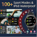 Smartwatch Militar para Hombres - Pantalla Táctil HD 1.52'' Reloj Inteligente - Monitor Cardíaco, Estrés y Sueño - Compatible con iPhone y Android - Resistente al Agua