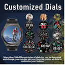 Smartwatch Militar para Hombres - Pantalla Táctil HD 1.52'' Reloj Inteligente - Monitor Cardíaco, Estrés y Sueño - Compatible con iPhone y Android - Resistente al Agua