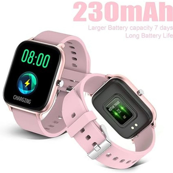 Smartwatch Fitness Pantalla Táctil HD 1.69'' Reloj Inteligente - Monitor Cardíaco, Estrés y Sueño - Compatible con iPhone y Android - Resistente al Agua Unisex (Rosa)
