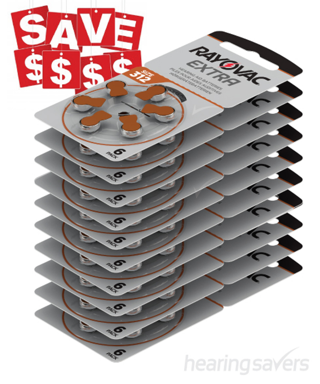 Box of Rayovac Extra Hearing Aid Batteries size 312 Pack of 60 - Discounted  at HEARING SAVERS