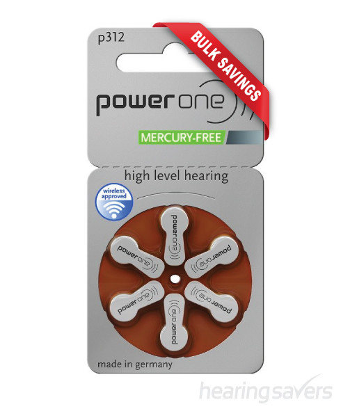 Power One hearing aid batteries size 312