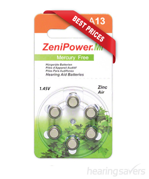 ZeniPower hearing aid batteries size 13