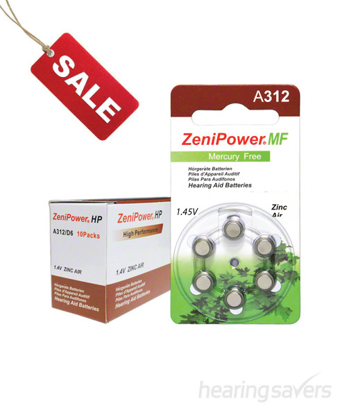 ZeniPower hearing aid batteries size 312