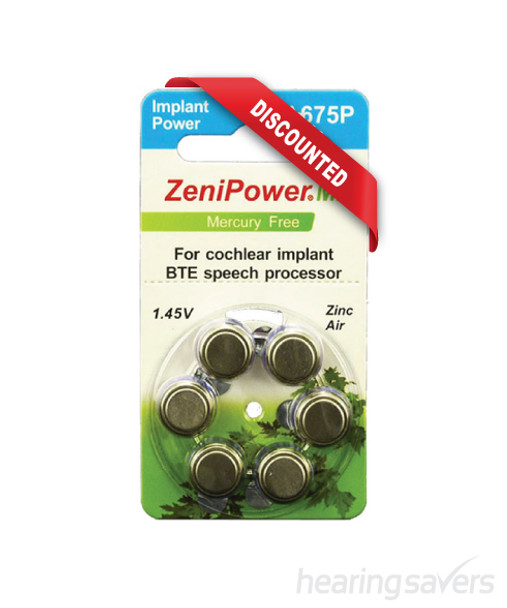 ZeniPower hearing aid batteries size 675P Implant