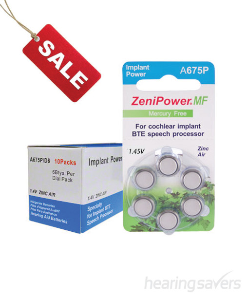 ZeniPower hearing aid batteries size 675P Cochlear