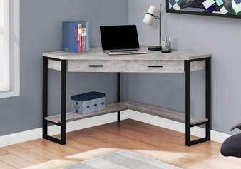 Computer Desk - 42"L - Grey Reclaimed Wood Corner (I 7505)