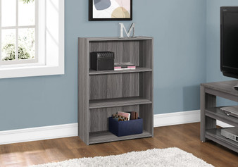 Bookcase - 36"H - Grey With 3 Shelves (I 7478)