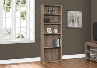 Bookcase - 72"H - Dark Taupe With 5 Shelves (I 7468)