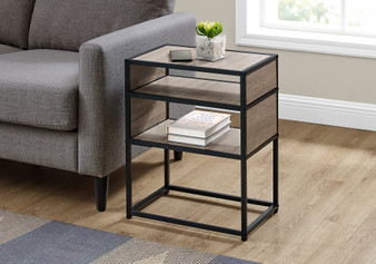 Accent Table - 22"H - Dark Taupe - Black Metal (I 3507)