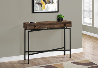 Accent Table - 42"L - Brown Reclaimed Wood- Black Console (I 3453)